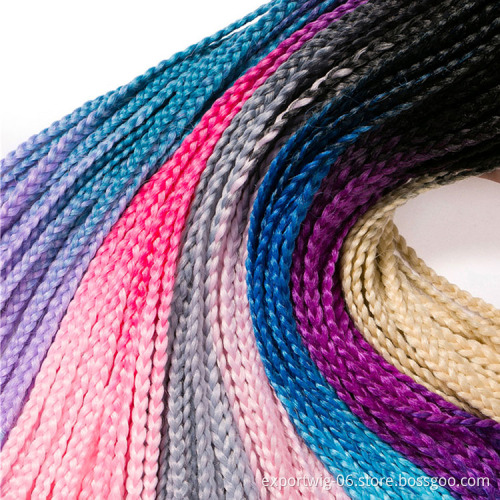 Wholesale Box Twist Crochet Hair Extension Box Braiding Hair 22 Inch Solid And Ombre Two Three Color Synthetic Fiber